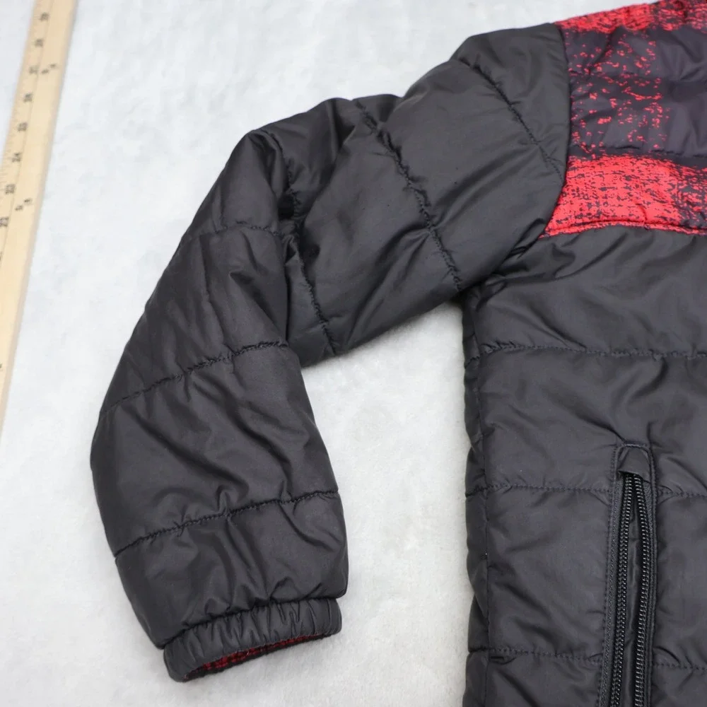 North Face Jacket Boy Small 7/8 Black Reversible Mount Chimborazo Winter Puffer